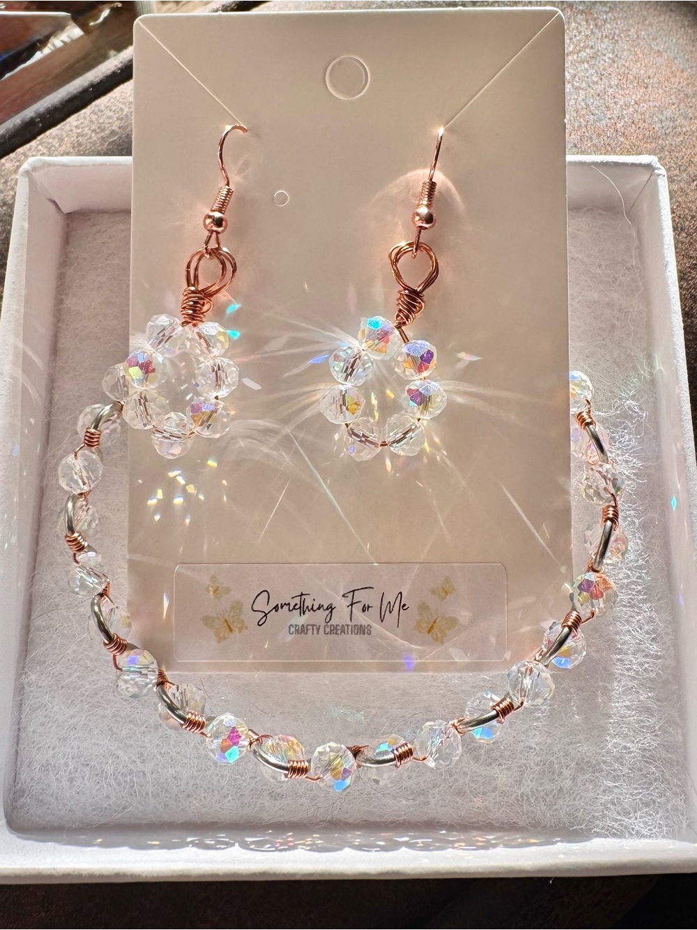 Handmade Glass Bead Bracelet & Earrings set